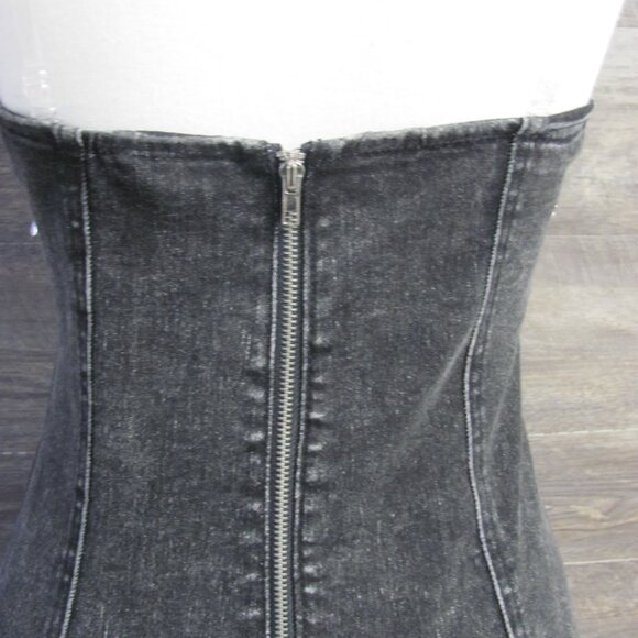 CLOUD TEN LADIES BLACK DENIM BLINGED BODY CON DRESS NWT - Picture 8 of 12